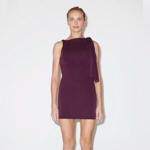 Black Cherry KHY Sueded Stretch Knotted Mini Dress (Size XS)